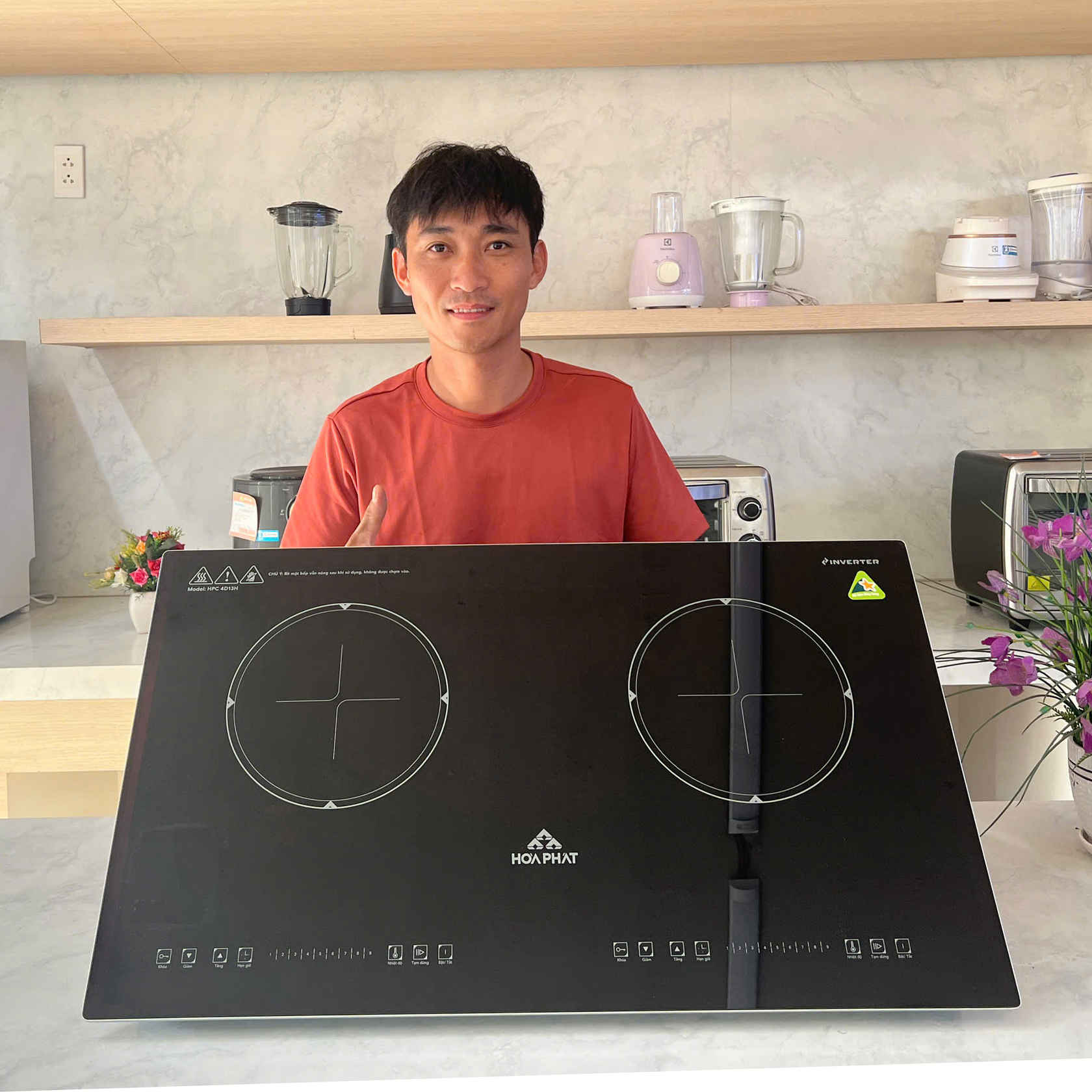 Bếp từ đôi Hòa Phát Inverter HPC4D13H, 4000W